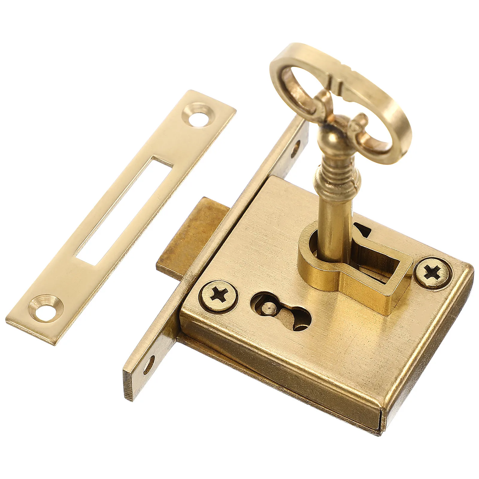 High Quality Copper Cabinet Lock Simple Installation Vintage Style Drawer Lock for Display Showcase Document Cabinet Closet