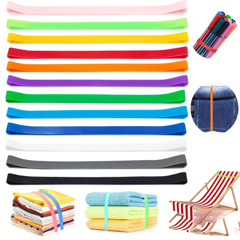 6/12 Uds bandas de toalla con bandas de toalla de goma elásticas para sillas de crucero, accesorios de playa y crucero alternativas perfectas