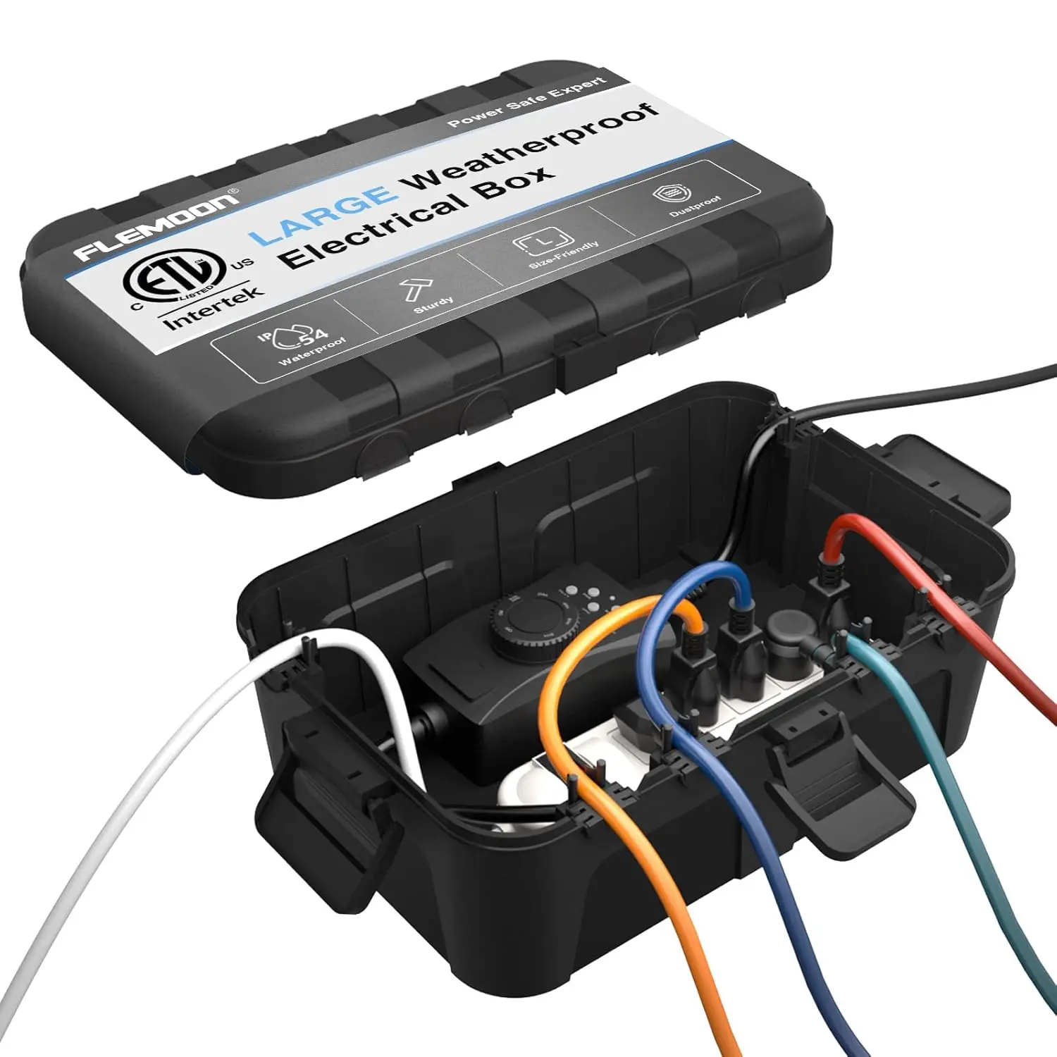 Large Outdoor Electrical Box 12.5x8.5x5 inch, Waterproof Extension Cord Cover for Holiday Lights