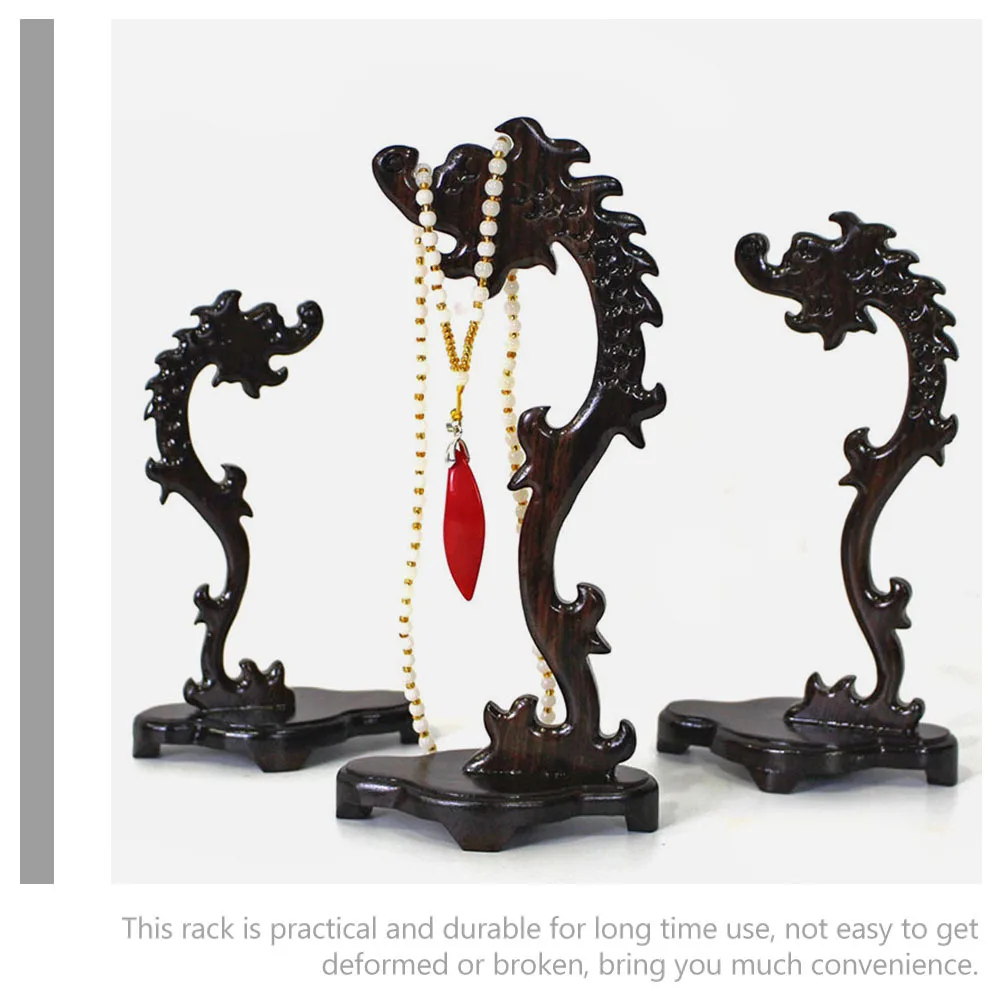 Wooden Jade Ware Holder Elegant Jewelry Display Stand for Home Necklace Bracelet Organizer Wooden Jade Necklace Rack Jewelry