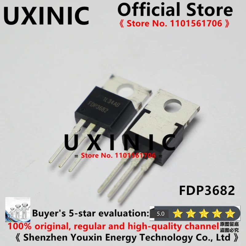 UXINIC 100% New Imported Original  FDP3682 TO-220 N-channel MOS FET 100V 32A