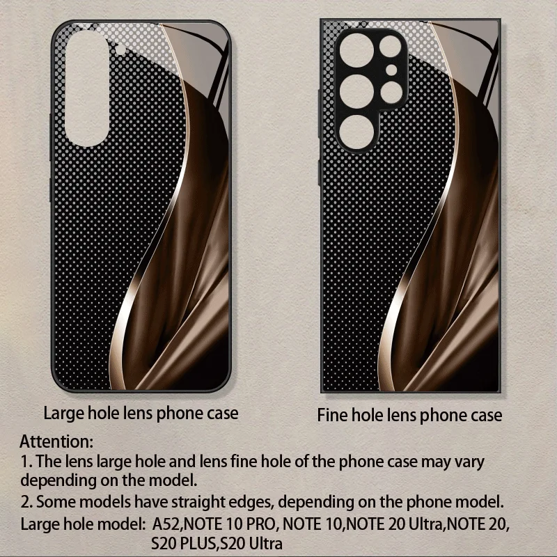 Luxury ripple patterned glass phone case suitable for Samsung Galaxy S26 S25 S24 S23 S22 S20 FE/Ultra/Plus anti drop back cover