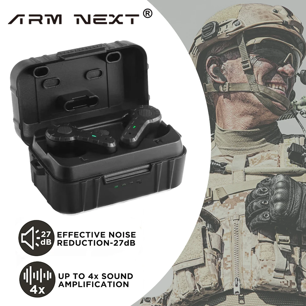 ARM NEXT Electronic Earplugs Headset Anti Noise Ear Plug Noise Canceling for Hunting Silicone Earmuffs Shooting NRR27db