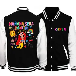 Women's New Cartoon Manana Sera Bonito Sweatshirt Karol G Jacket Music Tomorrow Will Be Nice Fashion Baseball Jersey Top