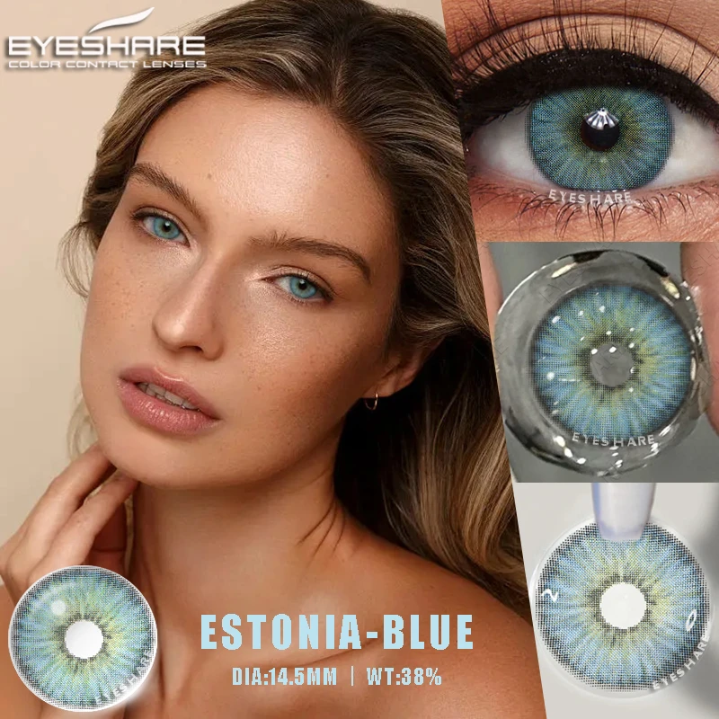 EYESHARE 1 Pair Color Contact Lenses for Eyes Blue Eye Color Lenses Natural Colored Pupils for Eyes Green Contacts Gray Lenses