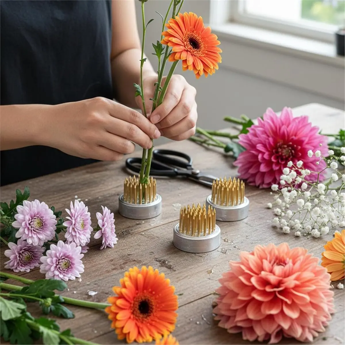 20er-Pack Blumenfrosch-Halter, Mini Runde Japanische Blumenarrangierer, Fixierstifte für Kleine Vasen