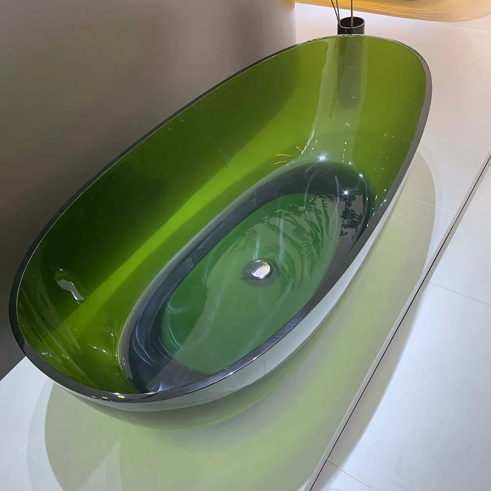 

Modern Freestanding Crystal Resin Soaking Bathtub Drainer Bathroom Hotel Or Apartment Use