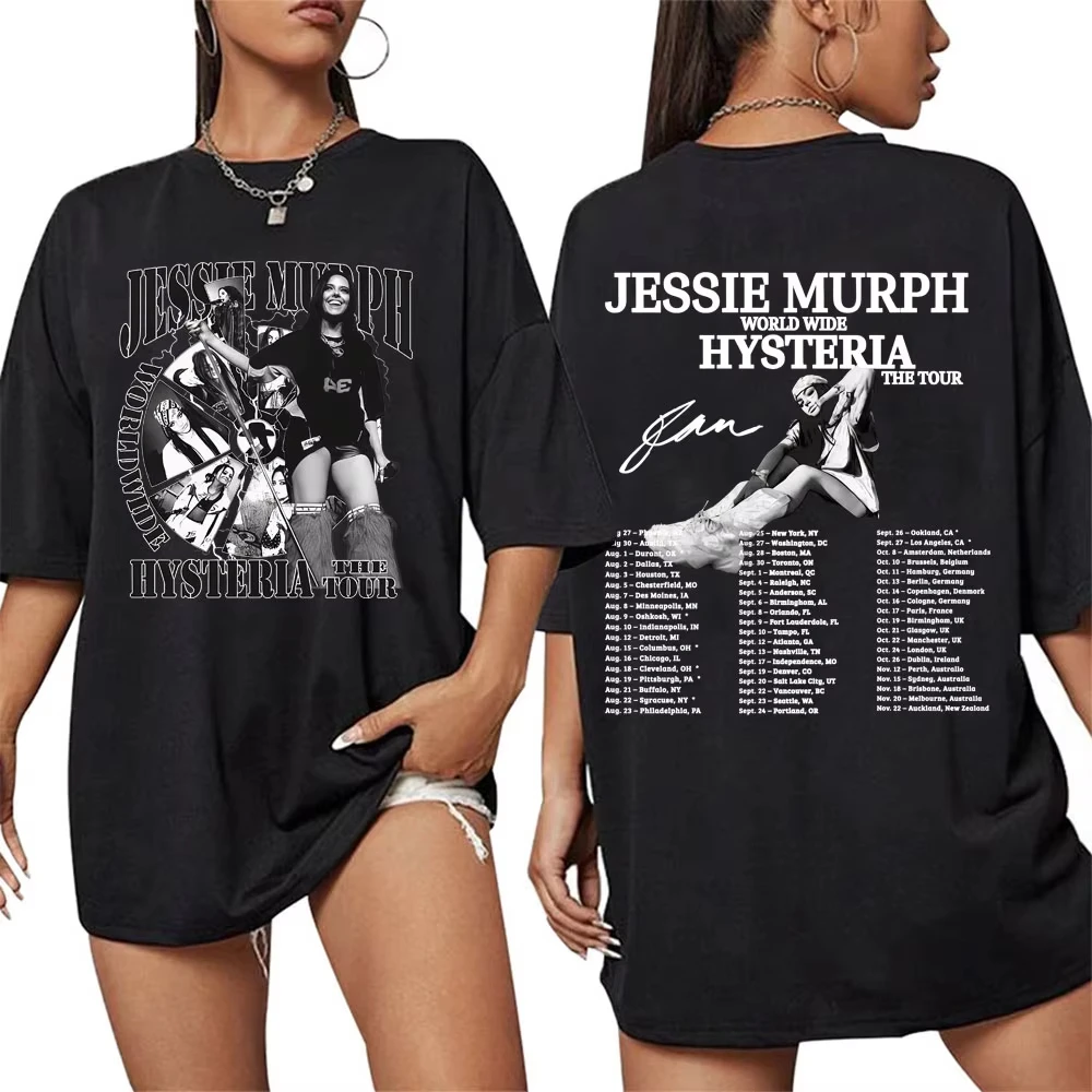 2025 موسيقى حزينة فتاة الحفل الرجال والنساء سوبر الهيب هوب شارع العليا تي شيرت جيسي مورف جولة هستيريكية العالمية تي شيرت