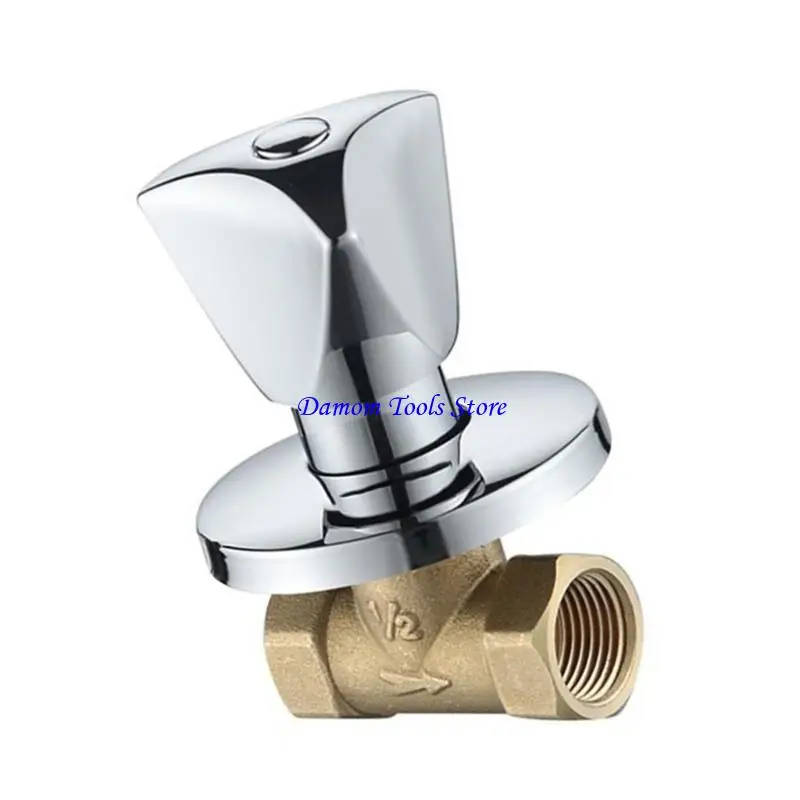 57BE Bathroom Shower Junctions Water Flows Control Valves Straight through Shuts-off Valves Bath Water Tap Accessory
