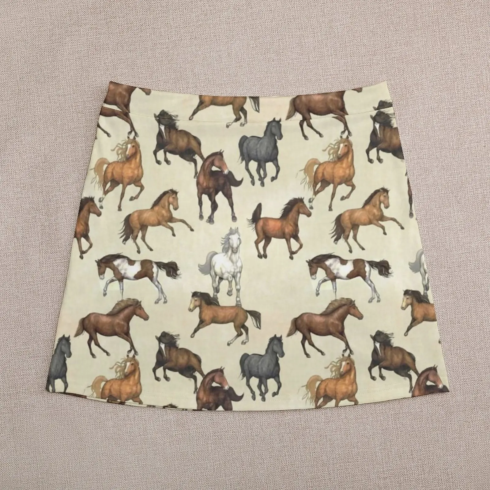 Sunset Horse Skirt Ladies Cool Animal Print Elegant Mini Skirts High-waisted Trendy Korean Fashion Casual Skirt Big Size 3XL 4XL