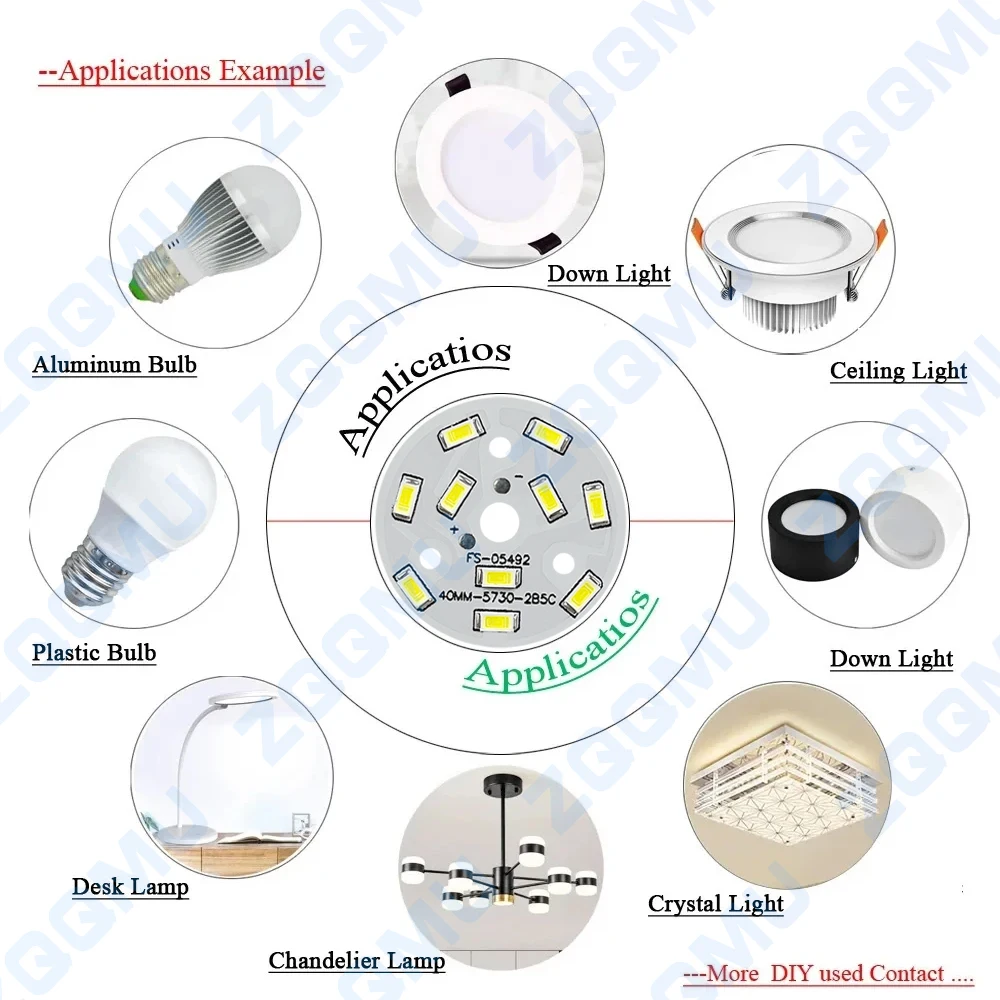 10 sztuk wysokiej jasne diody LED tablica świetlna 5W 15-17V ciepła biała średnica 40MM SMD 5730 chipy dla DIY żarówka okrągłe źródło światła