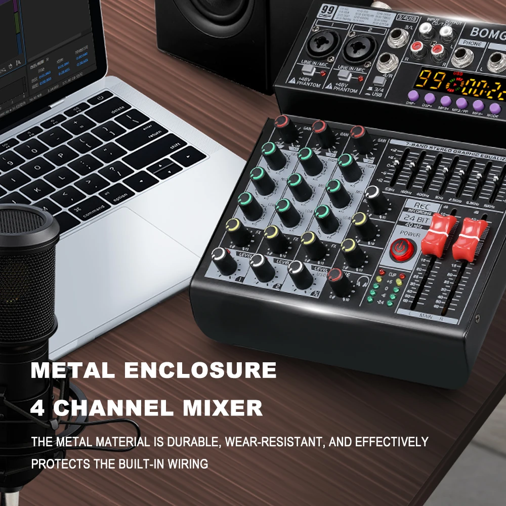 BOMGE 4 Kanal Miksaj Konsolu 9 - Audio Mixer 4 Channel Usb Bluetooth Pc incelemesi ve fiyatı