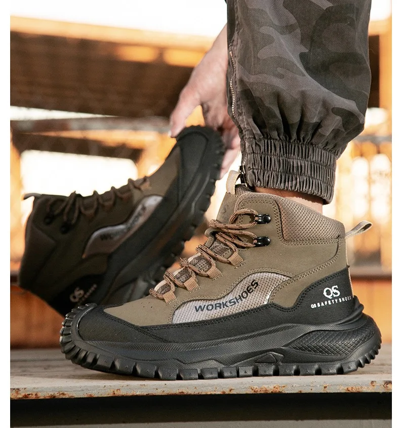 2026 Men's Impact- and Puncture-Resistant Steel-Toe Safety Shoes; Durable Work Shoes for Construction Sites and Factories