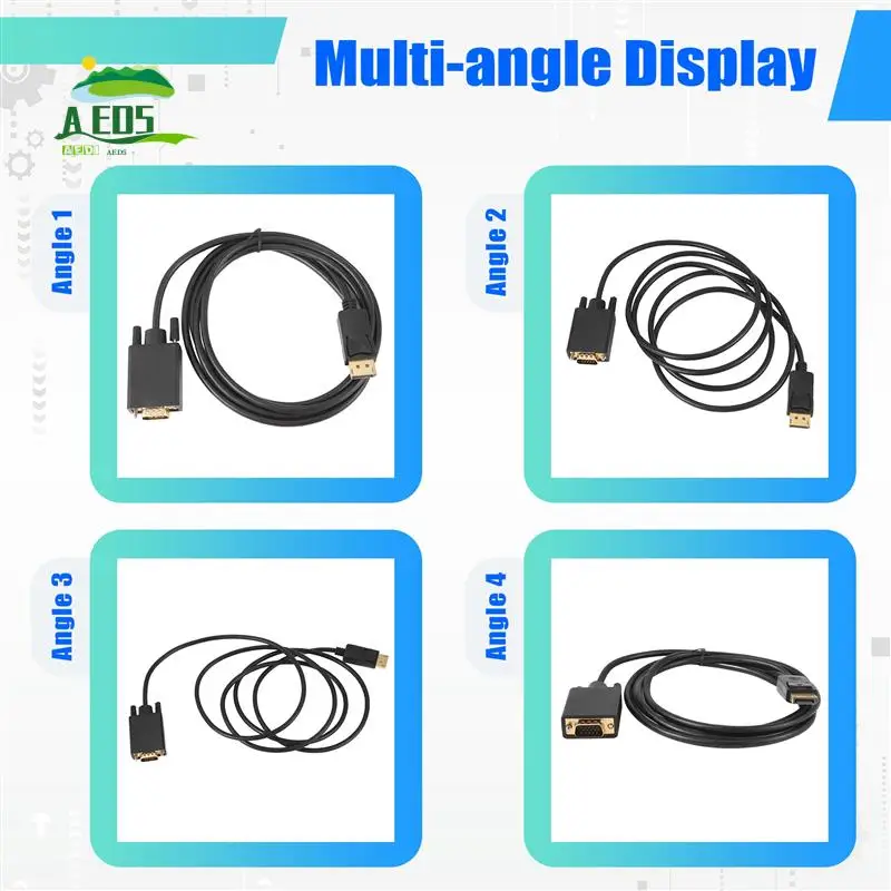 

AED5-Displayport To VGA Cable (DP To VGA Cable) 6 Feet