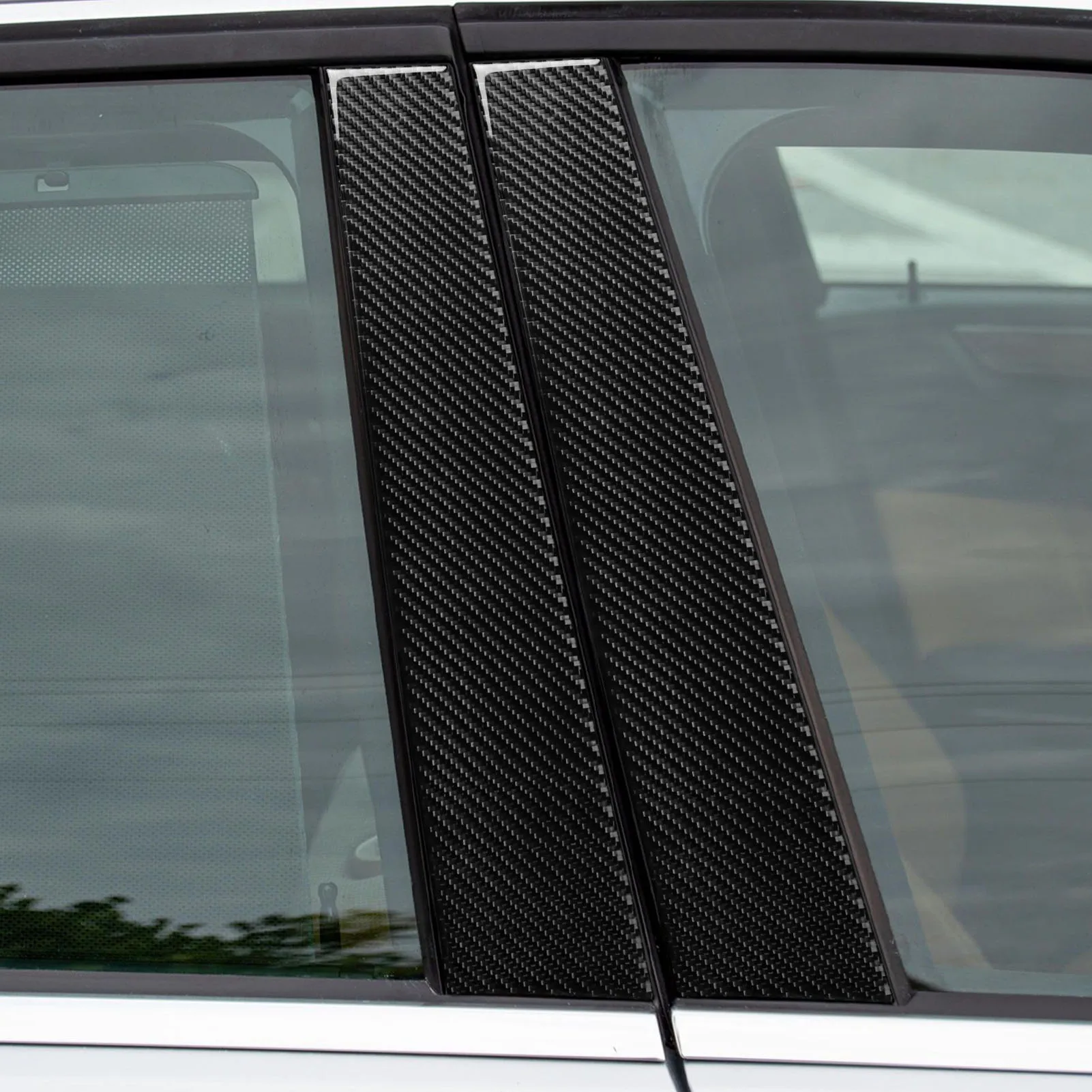 For Mercedes-Benz E-Class W212 S212 2011-2015 Carbon Fiber External Door B-pillar Panel Cover Decoration Car Accessories Sticker
