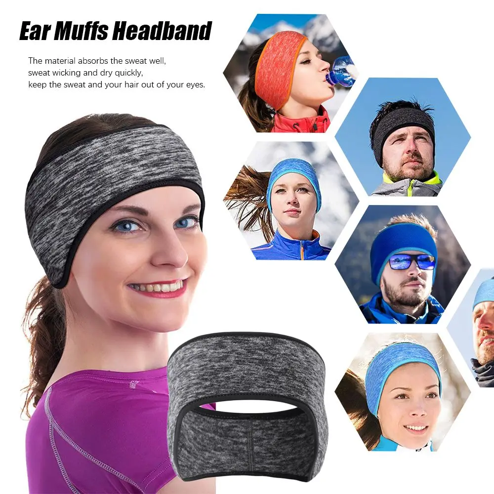 Outdoor Sport Haar Schweiß Fleece Ohr Abdeckung Frauen Männer Laufende Stirnband Ohr Wärmer Winter Schweißband Ohrenschützer Yoga Stirnband – Detail 11