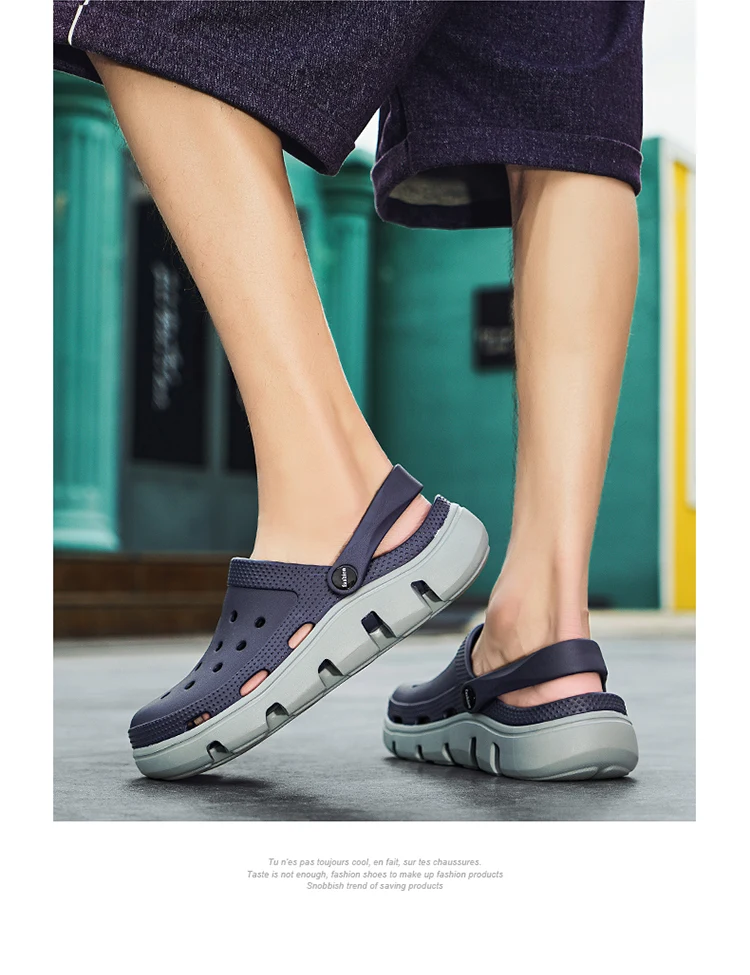 Men EVA Clogs Breathable Hole Sandals Lightweight Non‑Slip Soft Sole Summer Casual Slippers For Outdoor Street Beach Garden Shoe