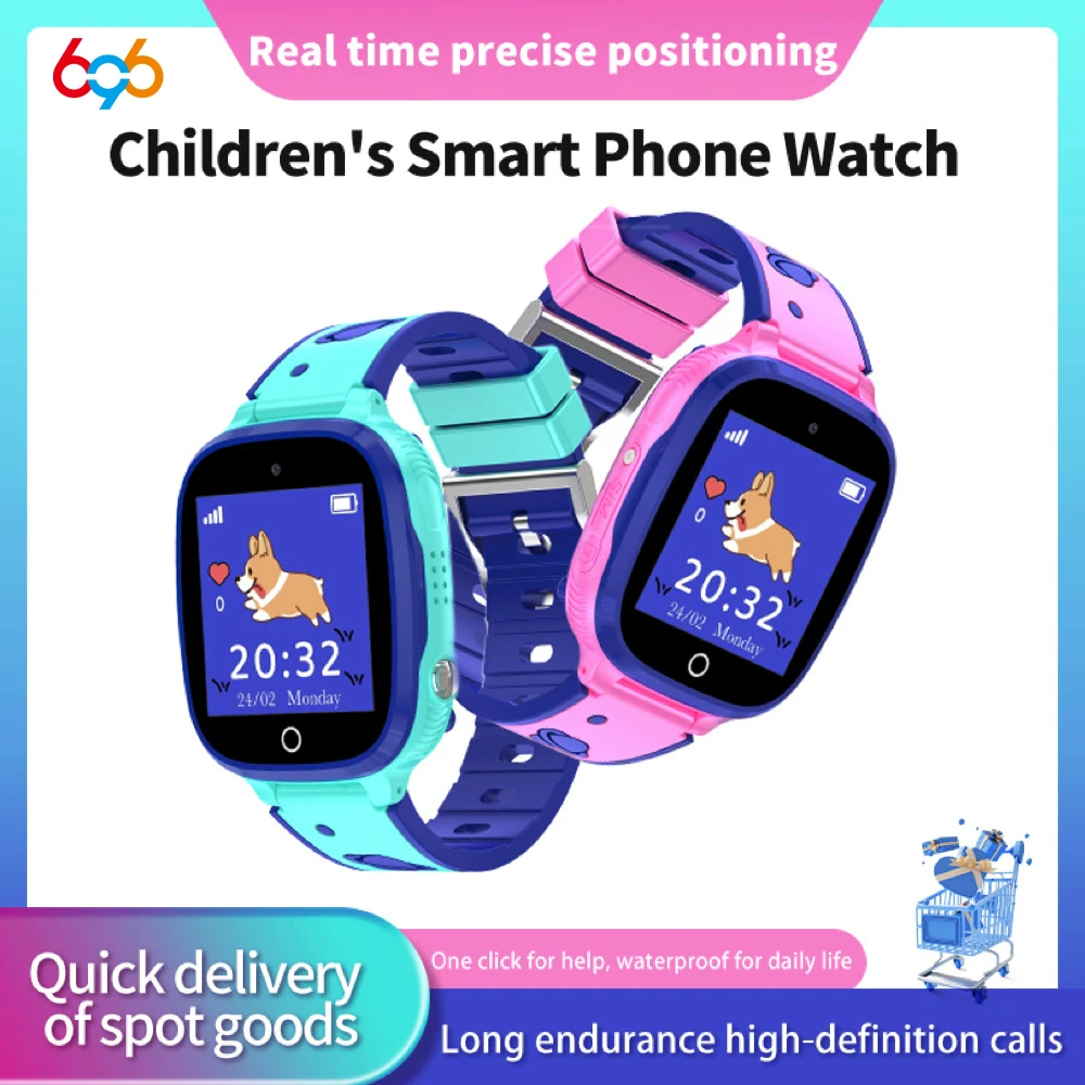 2024 New Kids Smart Watch Voice Chat SOS Call LBS Positioning Children Waterproof Camera Students Sim Card Smartwatch Gifts