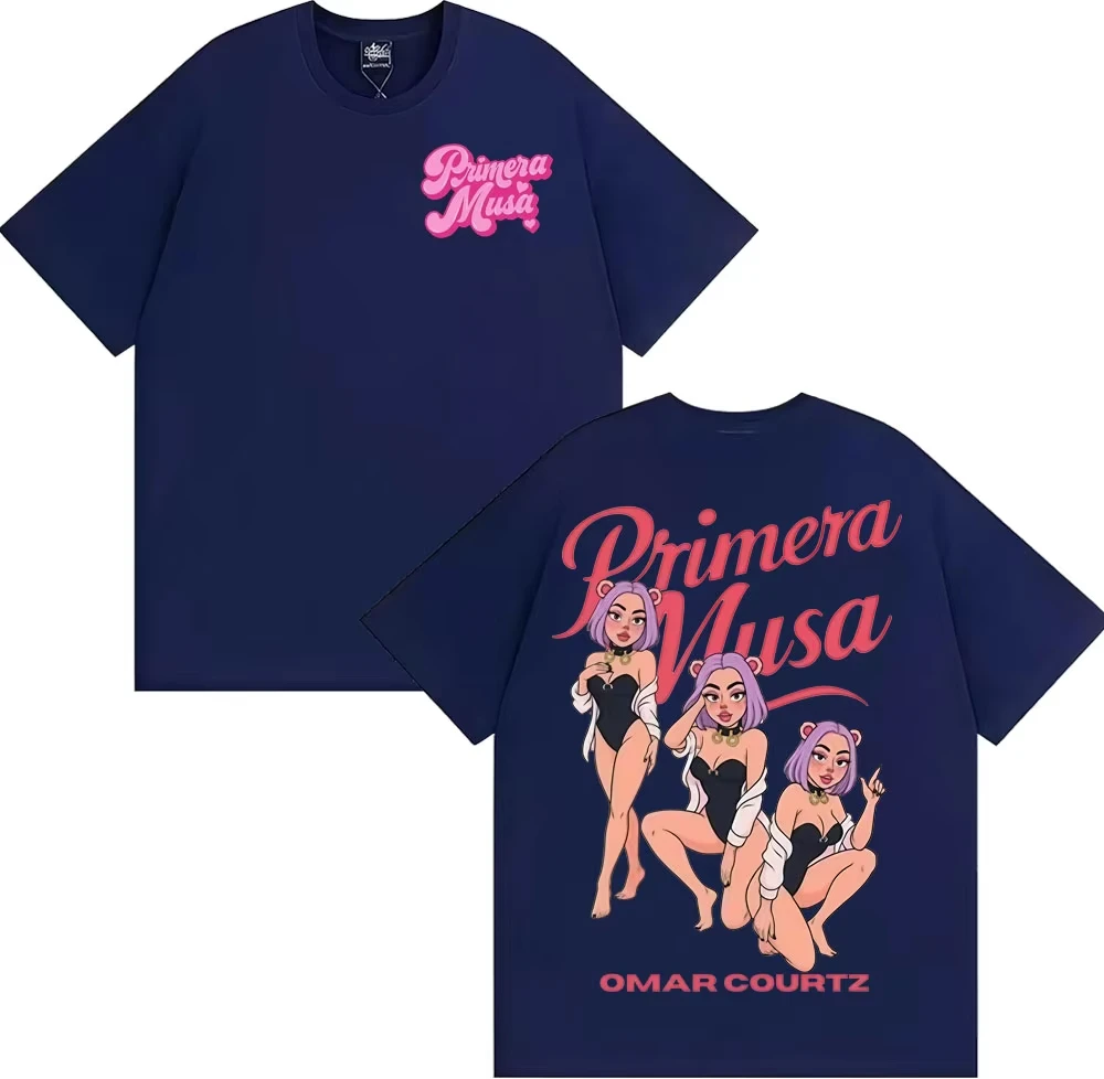 ريترو الهيب هوب شارع العليا تي شيرت عمر كورتز بريميرا موسى جولة حول العالم 2025 الجرافيك تي شيرت الرجال النساء الصيف بلايز القطن تي شيرت