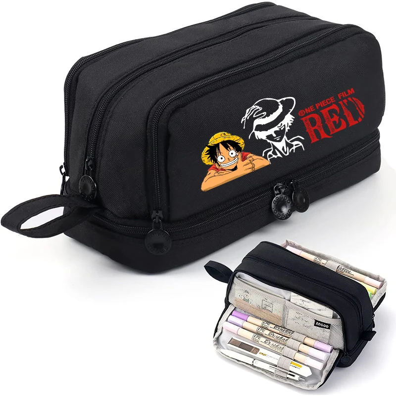 Цельный пенал с героями мультфильмов, аниме, большая вместительная сумка для ручек, студенческая молодежная многослойная сумка для канцелярских принадлежностей, сумка для ручек, подарок на день рождения, хит продаж