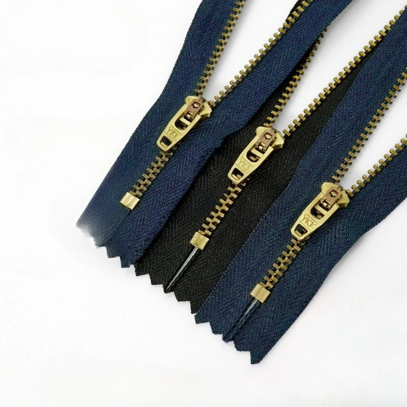 

50pcs/Lot YKK Zipper 3yg 10 To 20cm Gold Copper Brass Close End Black Blue Jeans Tailor Sewing Accessory