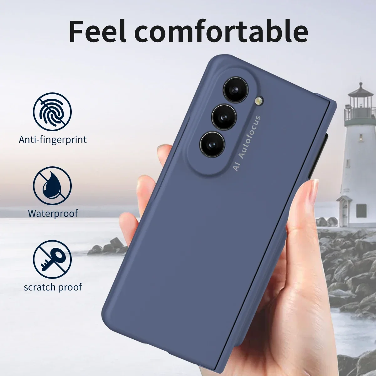 Case For Samsung Galaxy Z Fold 5 5G Pen Slot For Fold5 S Pen Fold Edition Hinge Plastic Cover With Front Screen Protector Glass