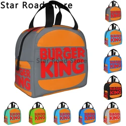 Bolsa de almuerzo con logotipo divertido de hamburguesa King para adultos y niños, bolso de mano organizador aislado, bolsa de almuerzo para viajes, senderismo, Picnic, playa, escuela y oficina