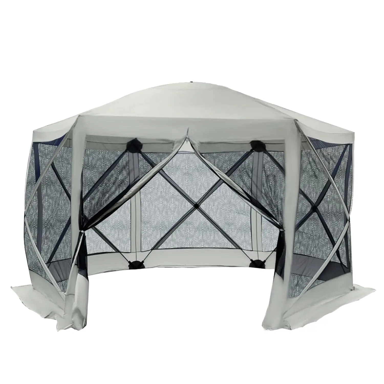 

12' x 12' Hexagon Screen House, Pop Up Tent Portable Gazebo Canopy Shelter with Mesh Netting Walls, Customized