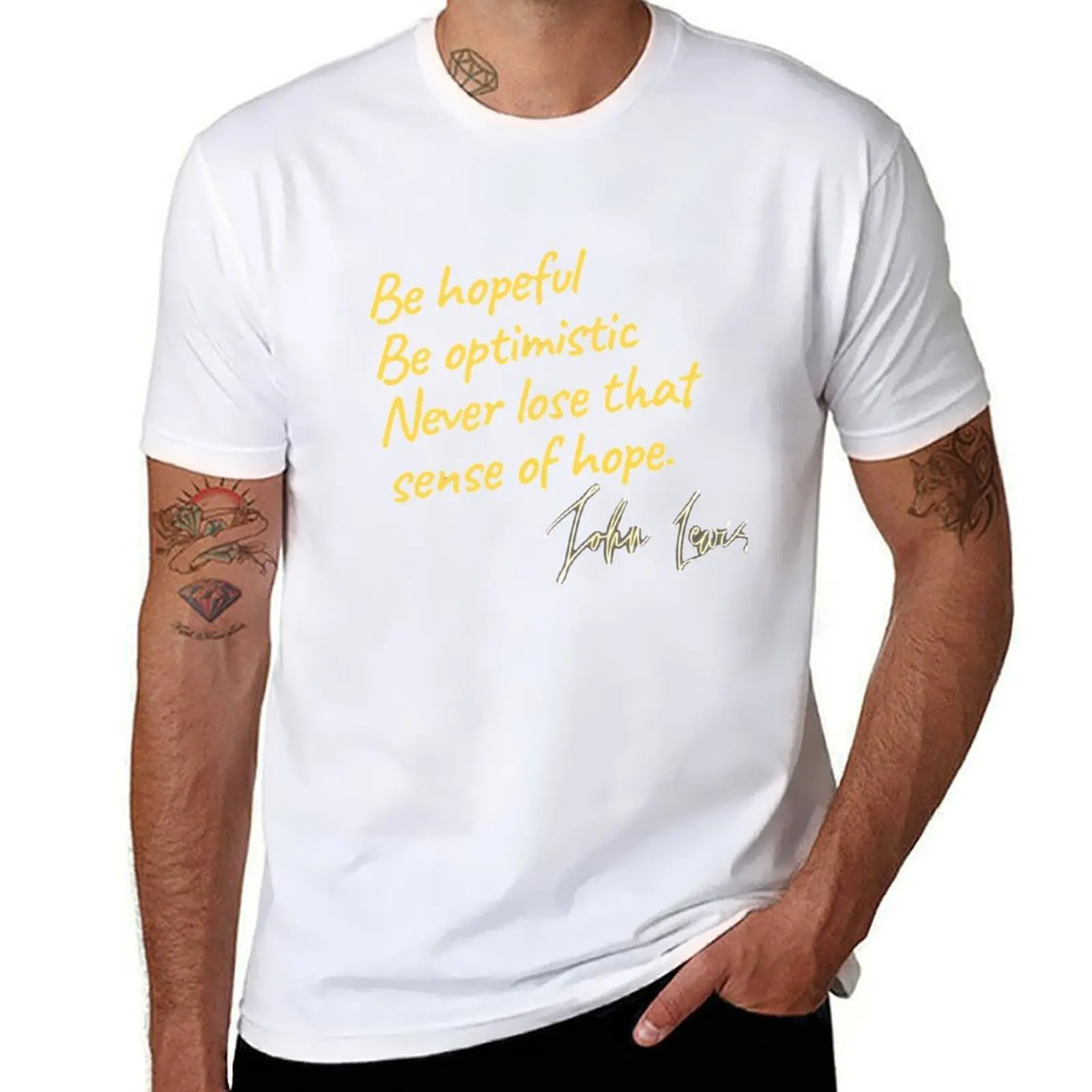 

John lewis inspirational quotes, john lewis T-Shirt anime tshirt t shirt men 100% cotton luxury brand T-Shirt