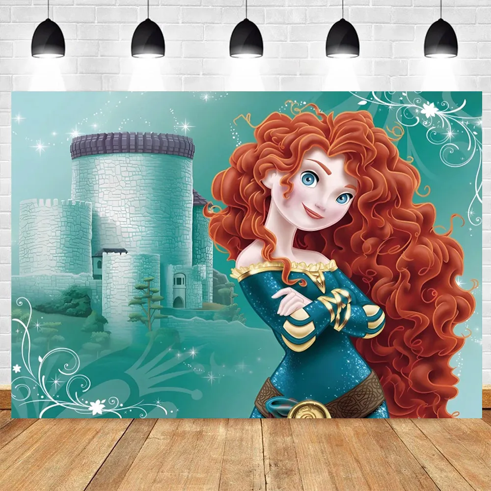 Brave Princess Merida Theme Customized Boy Girl Birthday Party Background Photography Baby Shower Cartoon Character Banner Prop