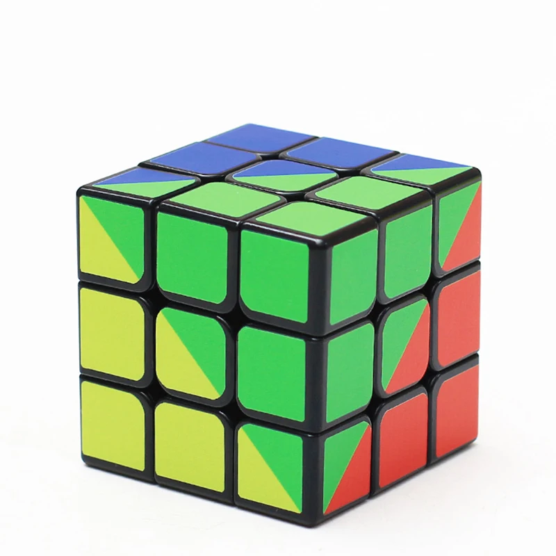 Cubes de vitesse professionnels pour enfants, autocollant coloré, forme triangulaire, torsion, jouets magiques, 3 joueurs, 3x3x3, 3x3