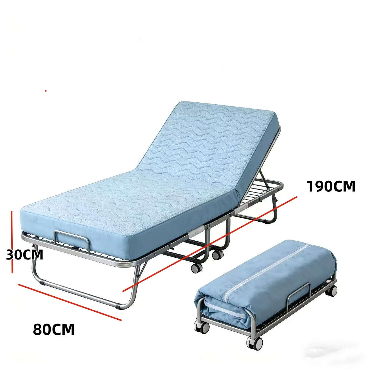 Blue Modern Metal Foldable Customizable Portable Outdoor/Office Nap Folding Bed