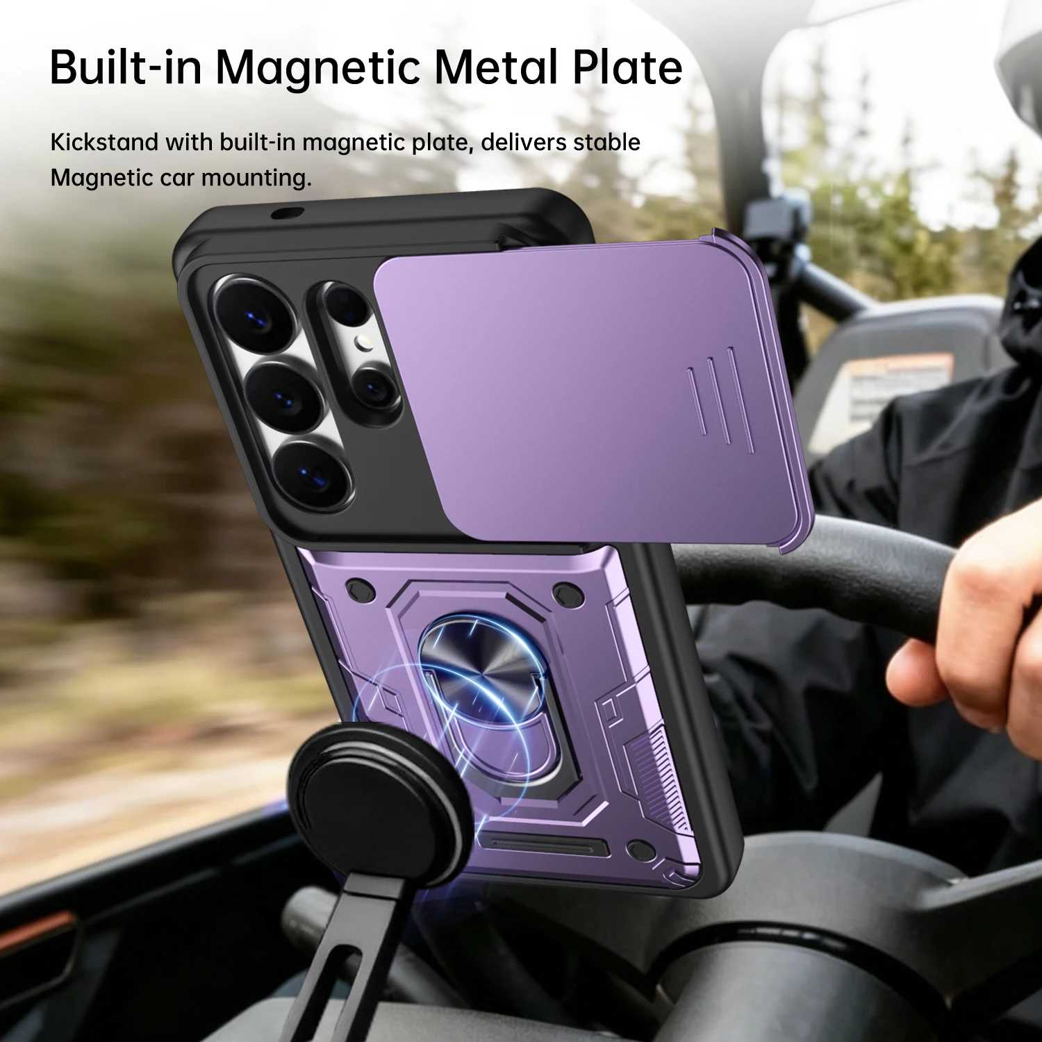 Stoßfeste magnetische Schutzhülle mit Kameraständer und Schiebe-Kameraschutz für Samsung Galaxy A17 A26 A36 A56 A37 A57 A27 S26 Plus Ultra – Detail 5