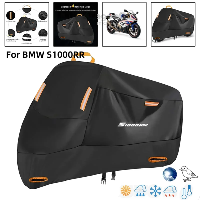 S1000RR Logo Motorcycle Cover Waterproof Outdoor Scooter UV Protector Rain Cover For BMW S1000RR S 1000RR 2017 2020 2021 2022