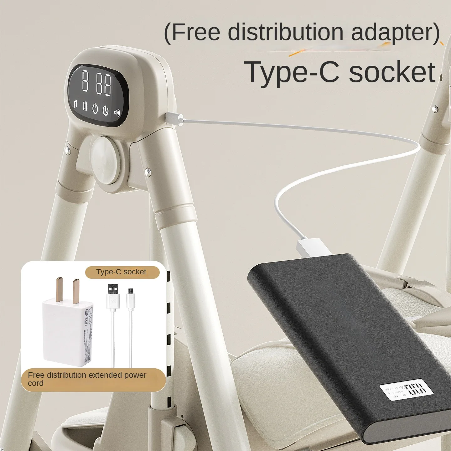 2-in-1 Electric Dining Chair Set Rocking Baby Table Baby High Chair With Easy Foldable Design Adjustable Baby Feeding Chair