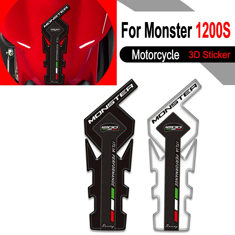 

For Ducati Monster 1200S 1200 S R Motorcycle 3D Stickers Tank Pad Decals Gas Fuel Oil Kit Knee Sticker