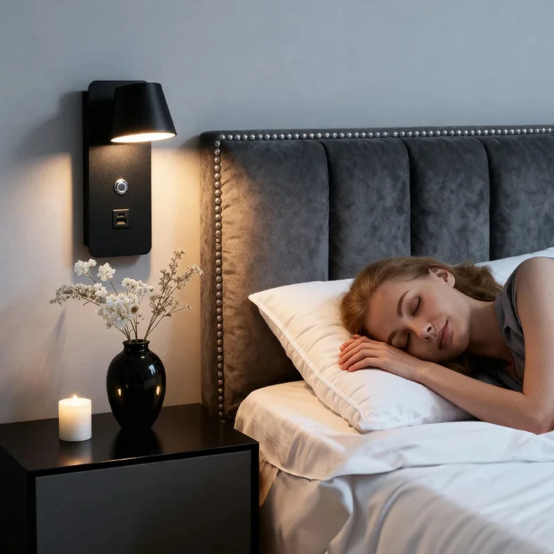 adjustable-bedside-wall-sconce-with-usb-charging-port-switch-for-bedroom-hotel-guest-room-reading-lighting