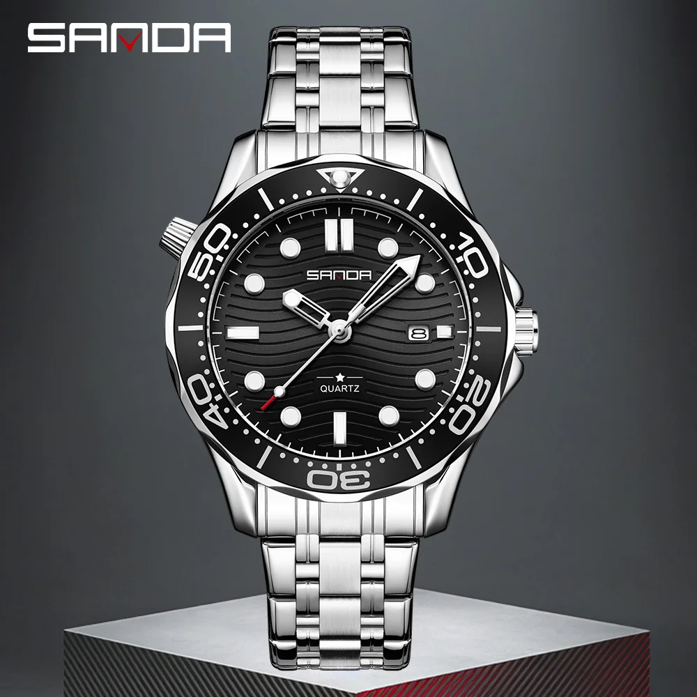 SANDA New 1145 Luxury Business Men's Quartz Watch Waterproof Luminous Calendar Fashion Men's Quartz Watch 2025