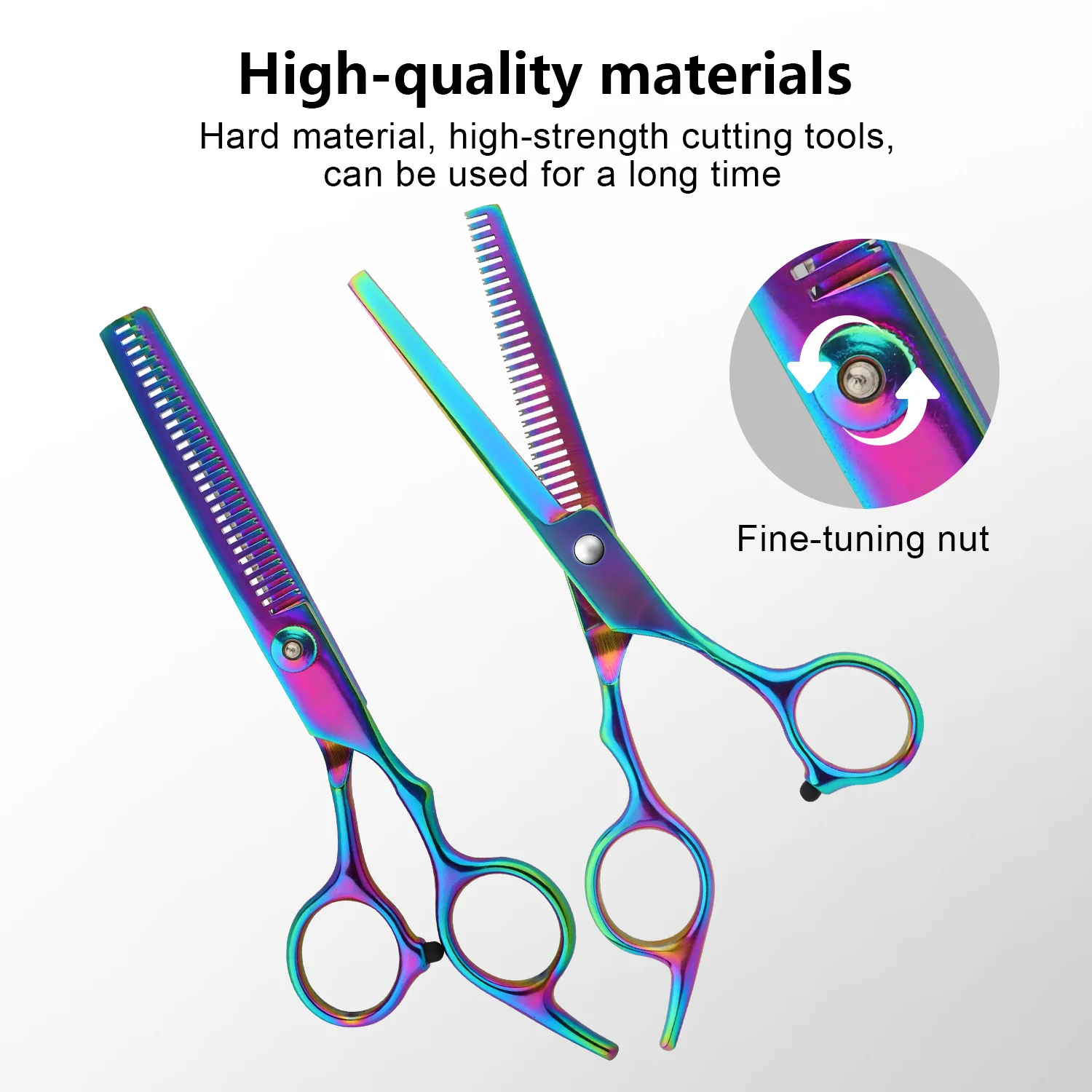 مجموعة مقصات قص الشعر الاحترافية من HIENA 15 °   ماكينة تشذيب الشعر ذات الشفرات الحادة للرجال والنساء، مجموعة أدوات قص الشعر المتينة المصنوعة من سبائك الزنك