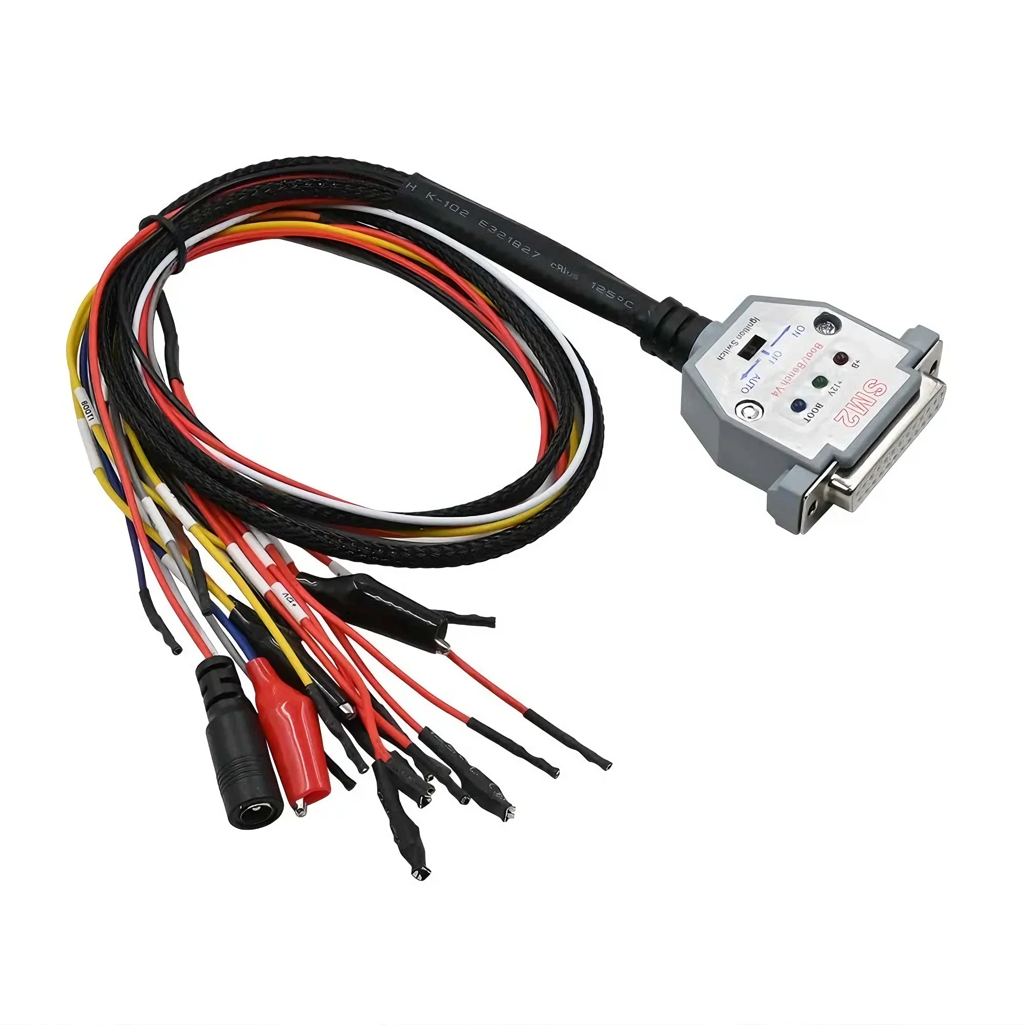 For SM2 PRO Bench Cable J2534 ECU Diagnostic Cable with 3 LED Lights DB25 ECU Pinout Cable for VCI BATT VCC KLINE CAN-L