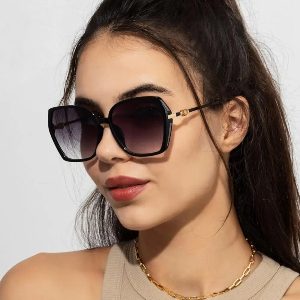Fashion UV Protection Women's Rhinestone Shades Oversized Street Shooting Large Frame Sunglasses Gradient Eyewear