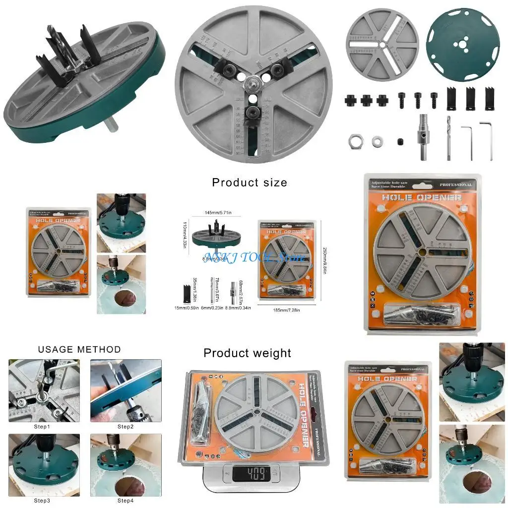 

L8RC Versatile Round Hole Drilling Adjustable Hole Punching Cutting Tool for