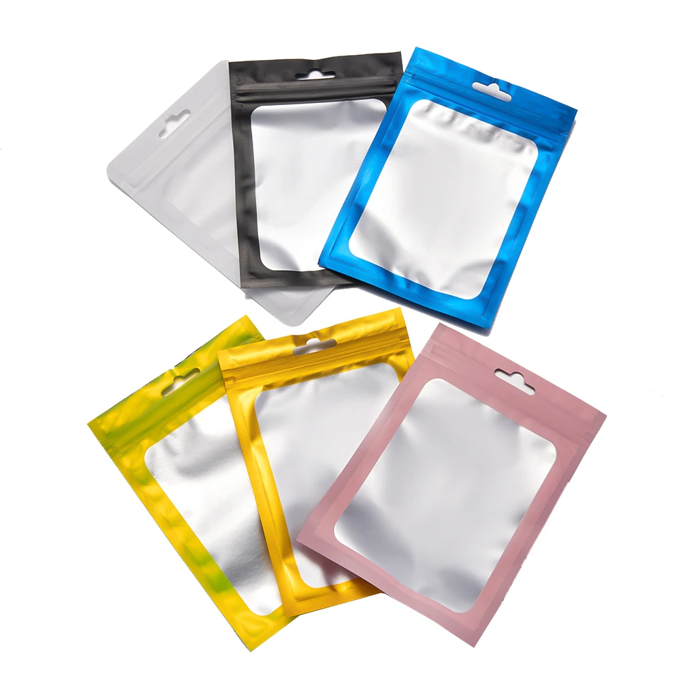 10pcs Color Plastic Zip Lock Resealable Bag For Jewelry Packing Self Sealing Gift Storage Pouches Small Businesses Accessories