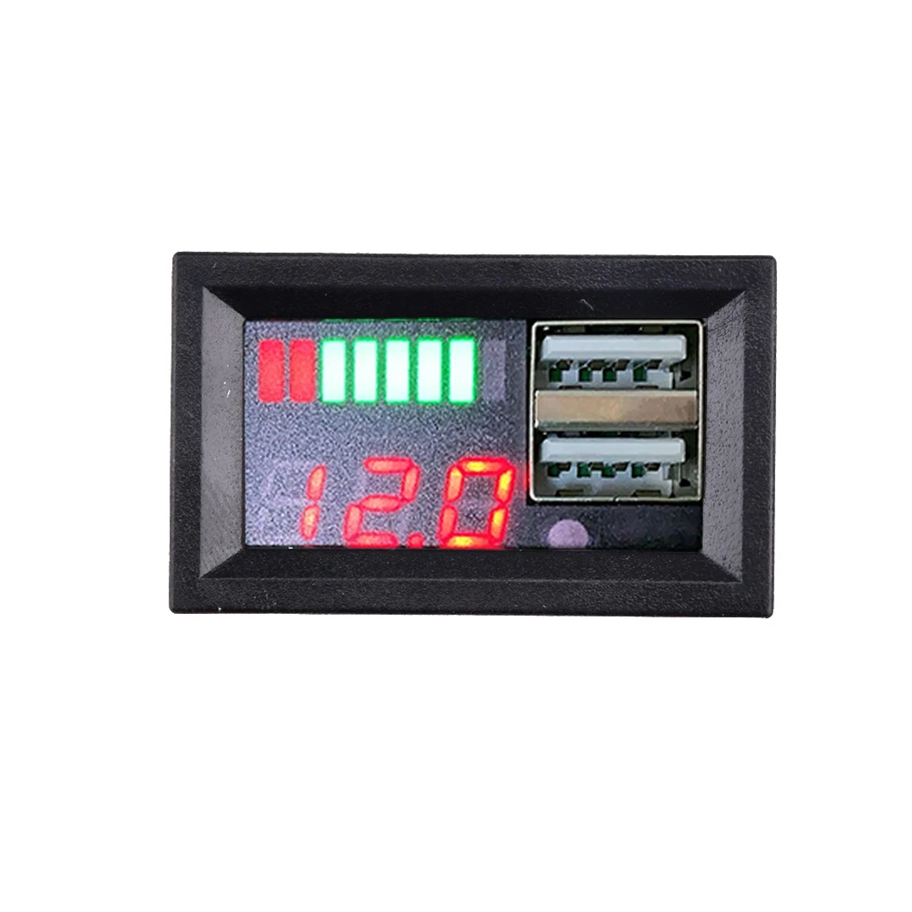 Digital Lead Acid Lifepo4 Lithium Battery Capacity Indicator USB Charger Voltmeter Panel Voltage Meter Tester Car Accessories