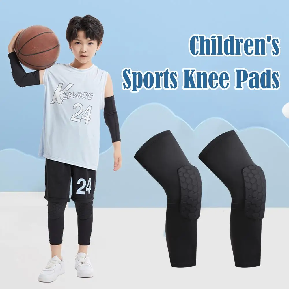 1pair Thick Sponge Knee Pads Elbow Sleeves Avoidance Sport Kneepad Football Volleyball Knee Brace Support For Kids Child Yo V5h0