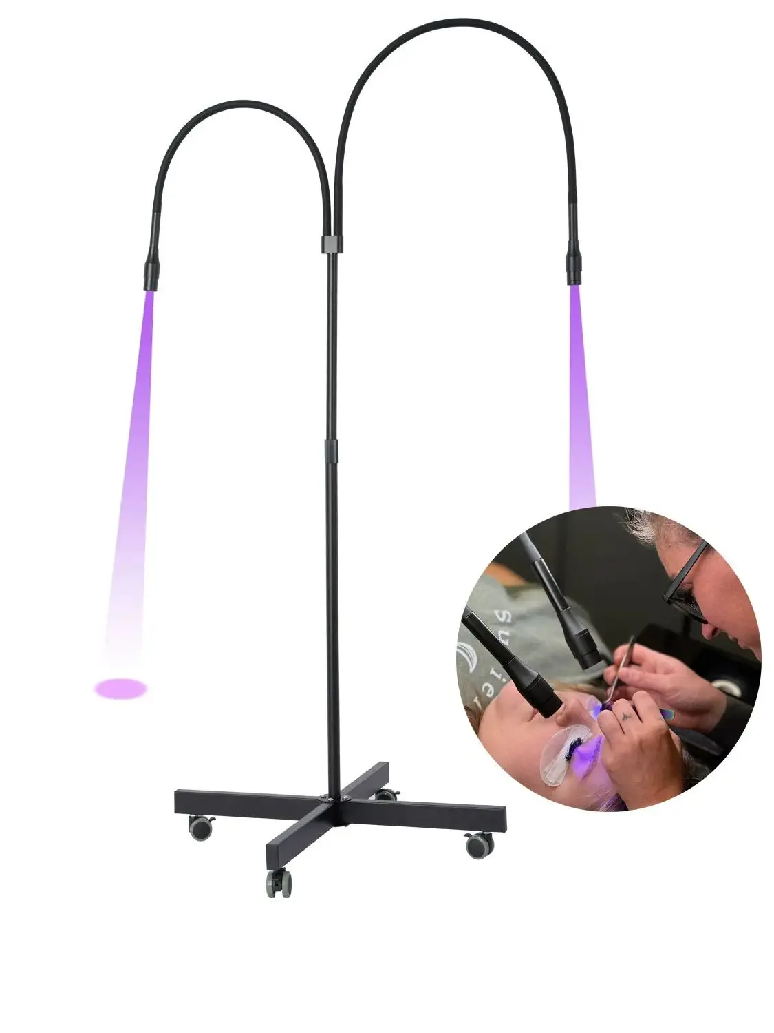 tweekoppige 5W 10W Lash UV Curing Lamp Valse Wimper Extension verlengen Nagel Droger Enten lijm Snelle Uitharding Ligh - afbeelding 2