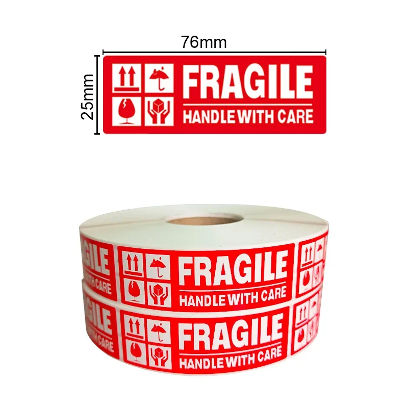 500 sticker Per Rolls 1x3 Inches Fragile Handle with Care Self Adhesive Shipping Warning Labels for USPS Envelope