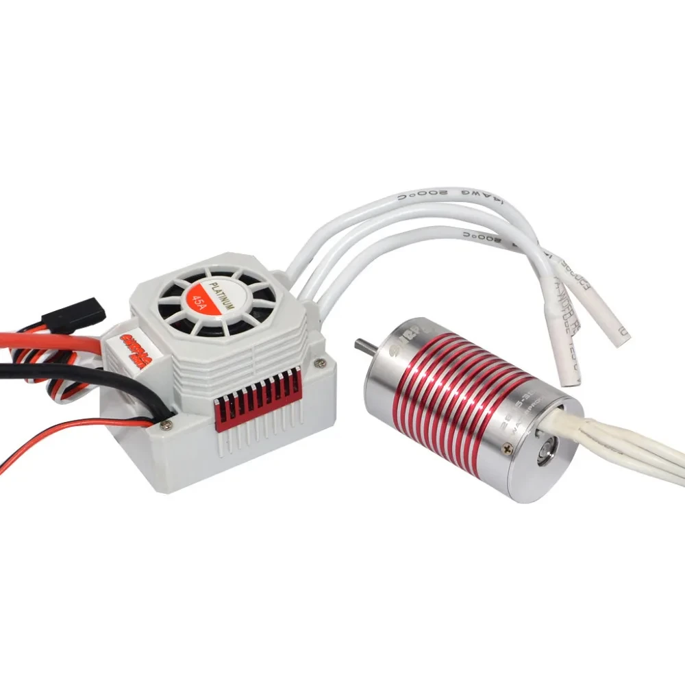 Platinum Waterproof 4 Poles 2845 4370/3930/3800/3100KV Motor + 45A Electronic Speed Controller For 1/12 1/14 RC Car