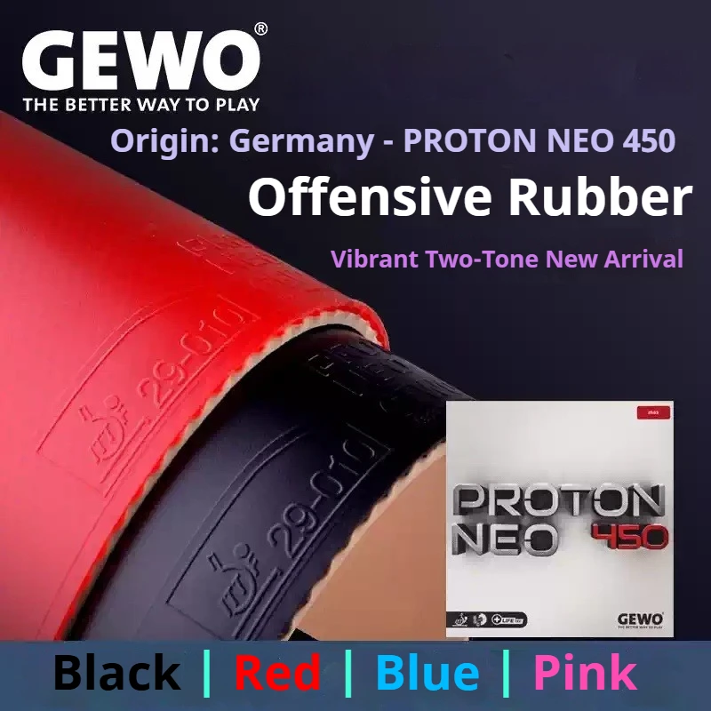 

Накладка для настольного тенниса GEWO PROTON NEO 450/470, нелипкая, с предварительно настроенной губкой высокой плотности, одобрена ITTF