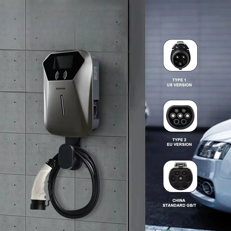 Customized Outdoor 22kw CE Certificate Wall-mounted Charging Stations Wallbox Pile Type 2 EV Charger Commercial Charging Station
